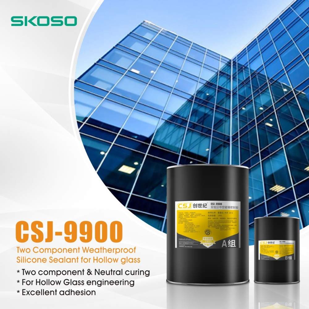 CSJ-9900 Selante de silicone à prova de intempéries de dois componentes para vidro oco